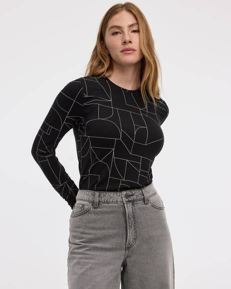 T-shirt à manches longues et col rond