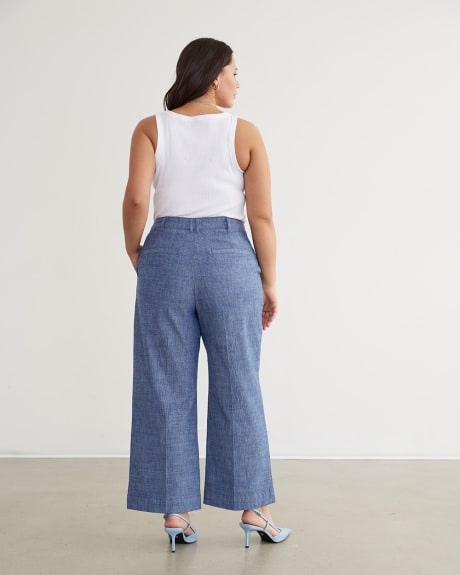 Wide-Leg Ankle Chambray Pant - Tall