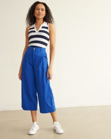 Wide-Leg High-Rise Cropped Pant