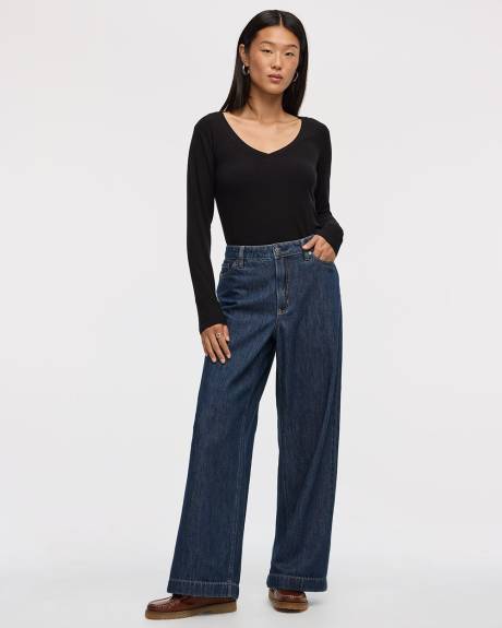 Wide-Leg High-Rise Jean