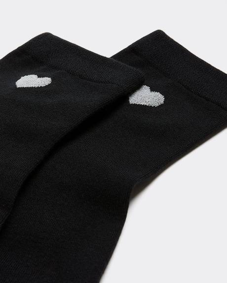 Bas classiques en coton avec coeur