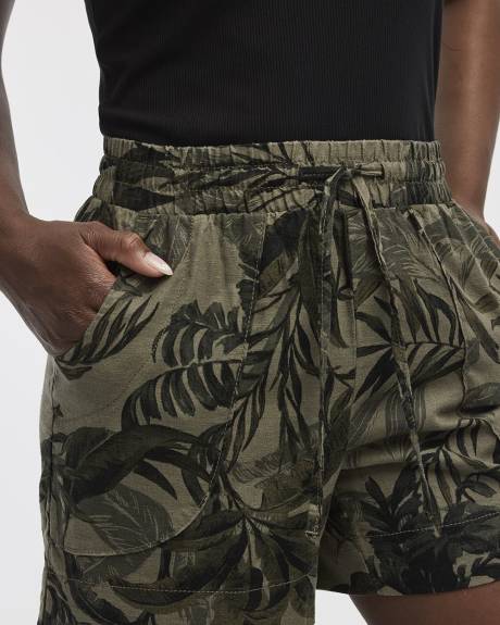 Linen-Blend Shorts with Drawstring