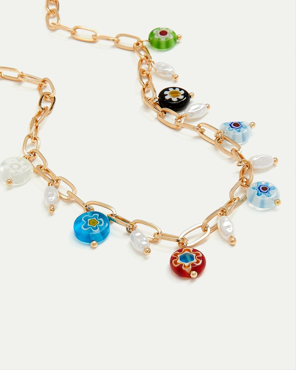 Short Necklace with Murano Glass Charms