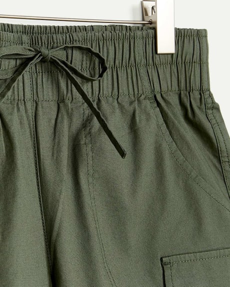 Fake Cargo Pocket Poplin Shorts