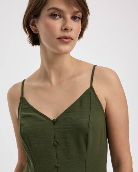 Robe courte à boutonner sans manches