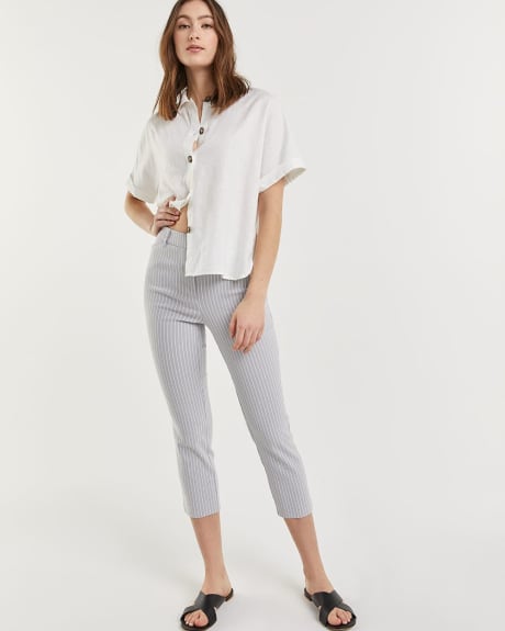 Striped High Rise Cropped Slim Leg Pant The Iconic - Petite