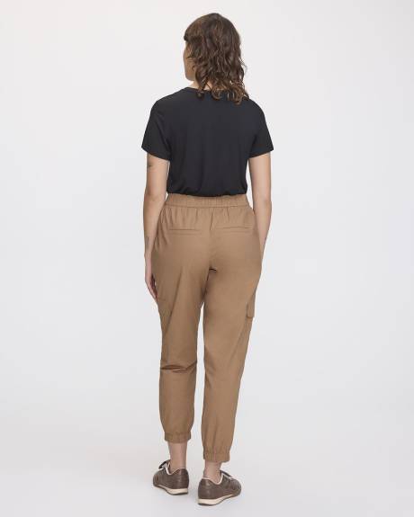 Pantalon jogger en popeline avec poches cargo - Long