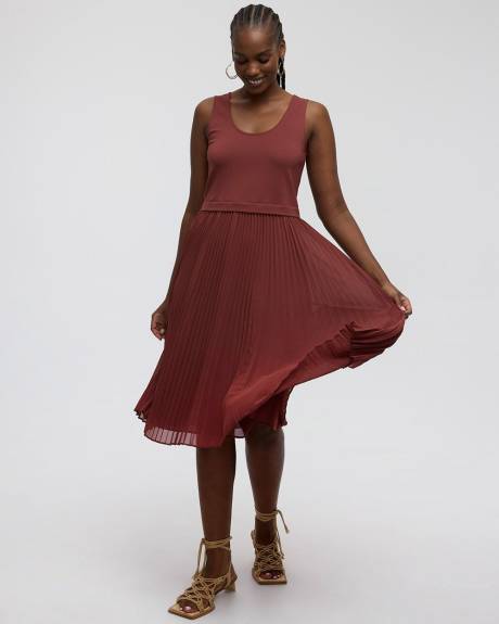 Robe midi bimatière sans manches - Toni Fifi. x Reitmans