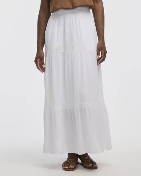 Pull-On Tiered Maxi Skirt