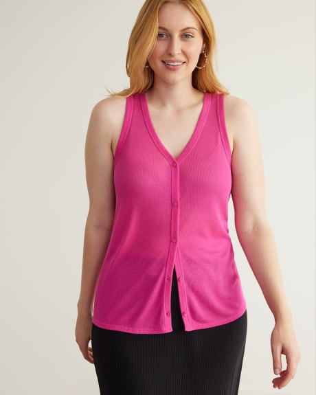 Buttoned-Down V-Neck Tank