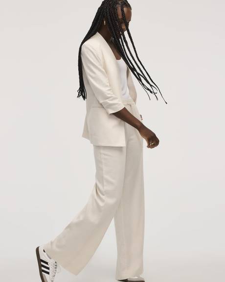 Wide-Leg High-Rise Linen Blend Pant