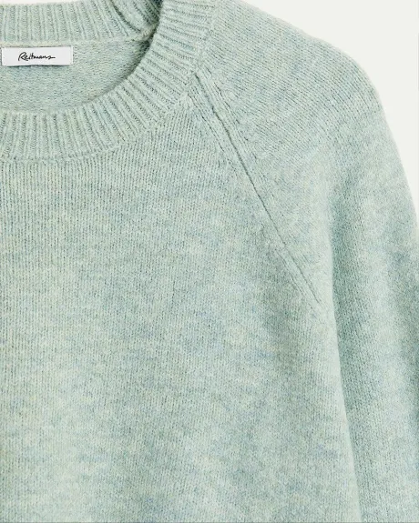 Long-Raglan-Sleeve Crew-Neck Sweater