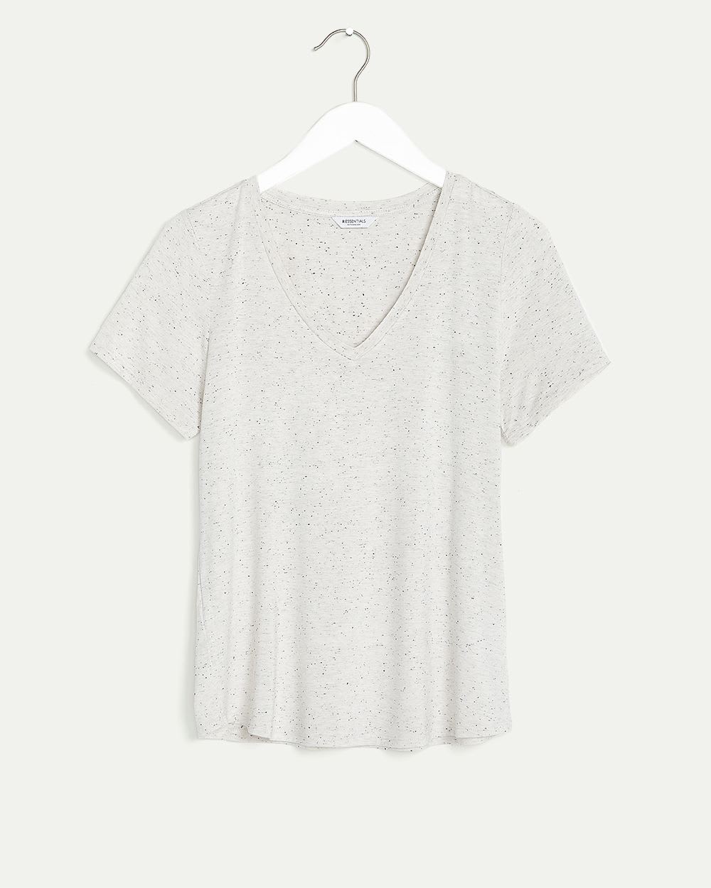 V-Neck Tee with Rounded Hem, R Essentials
