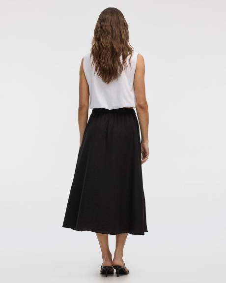 Swing Midi Skirt with Front Slit