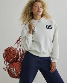 Pull imprimé graphique à capuchon en molleton - Hyba