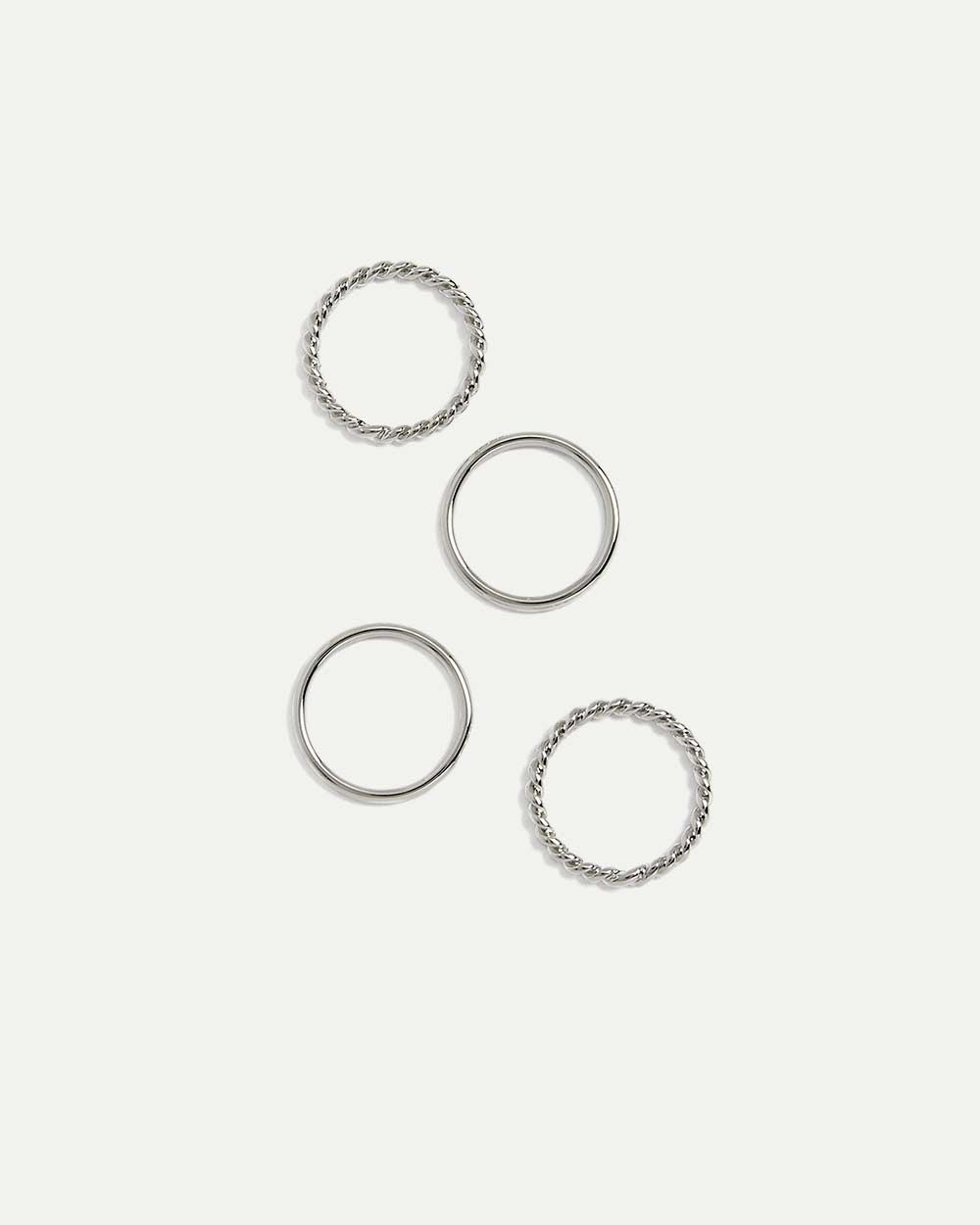 4-Pack Shiny And Twisted Rings