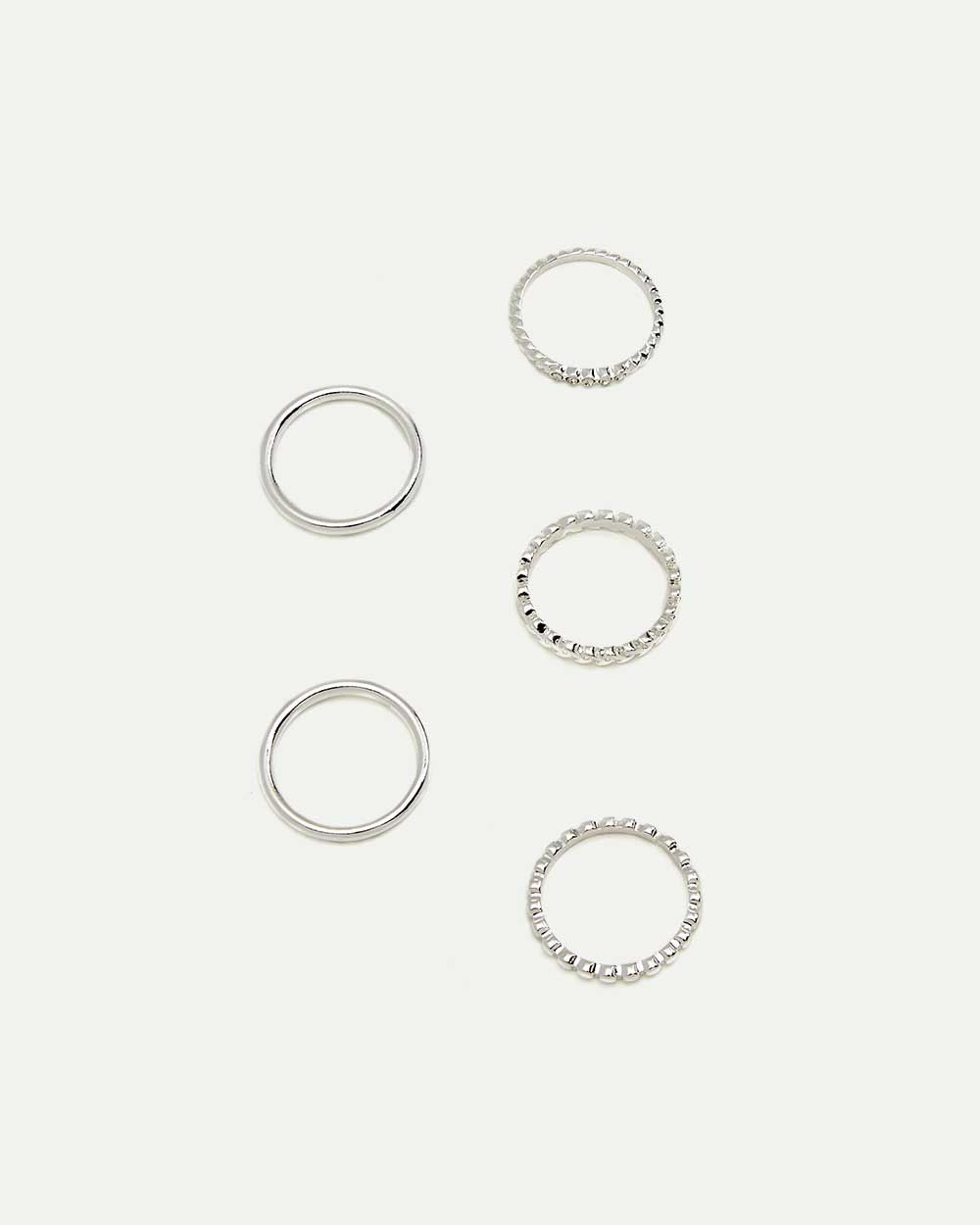 5-Pack Silver Rings