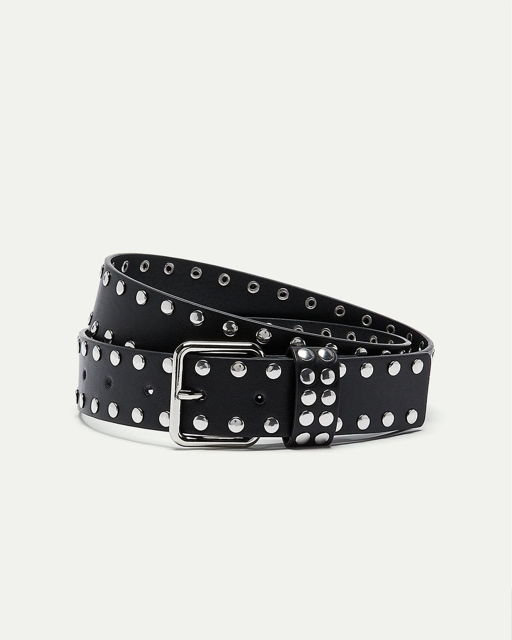 Faux Leather Belt with Studs