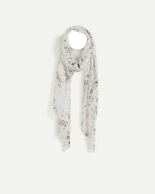 Abstract Floral Print Scarf