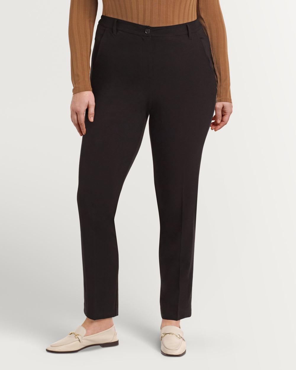 Straight Leg Pant with Elastic Inserts