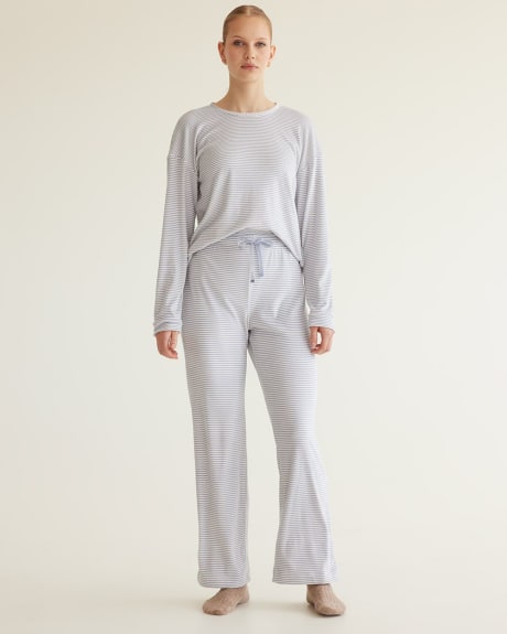 Straight-Leg Ultra-Soft Velvet Pyjama Pant - R Line