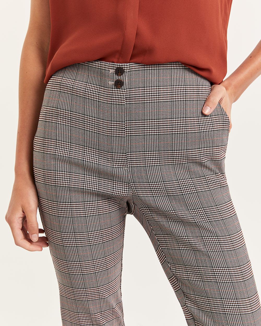 high rise glen plaid pants