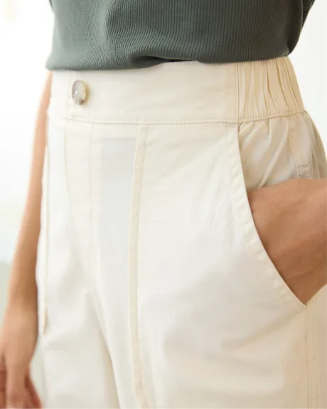 Pantalon jogger en popeline avec poches cargo