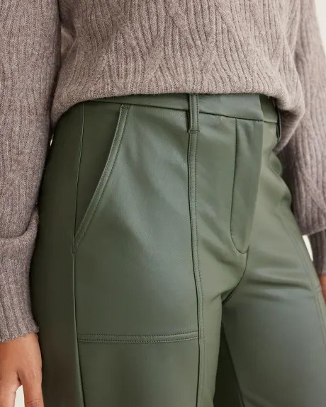 Pantalon cargo à jambe large en faux cuir