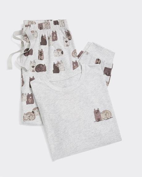 Ensemble pyjama en coton à manches longues et jogger