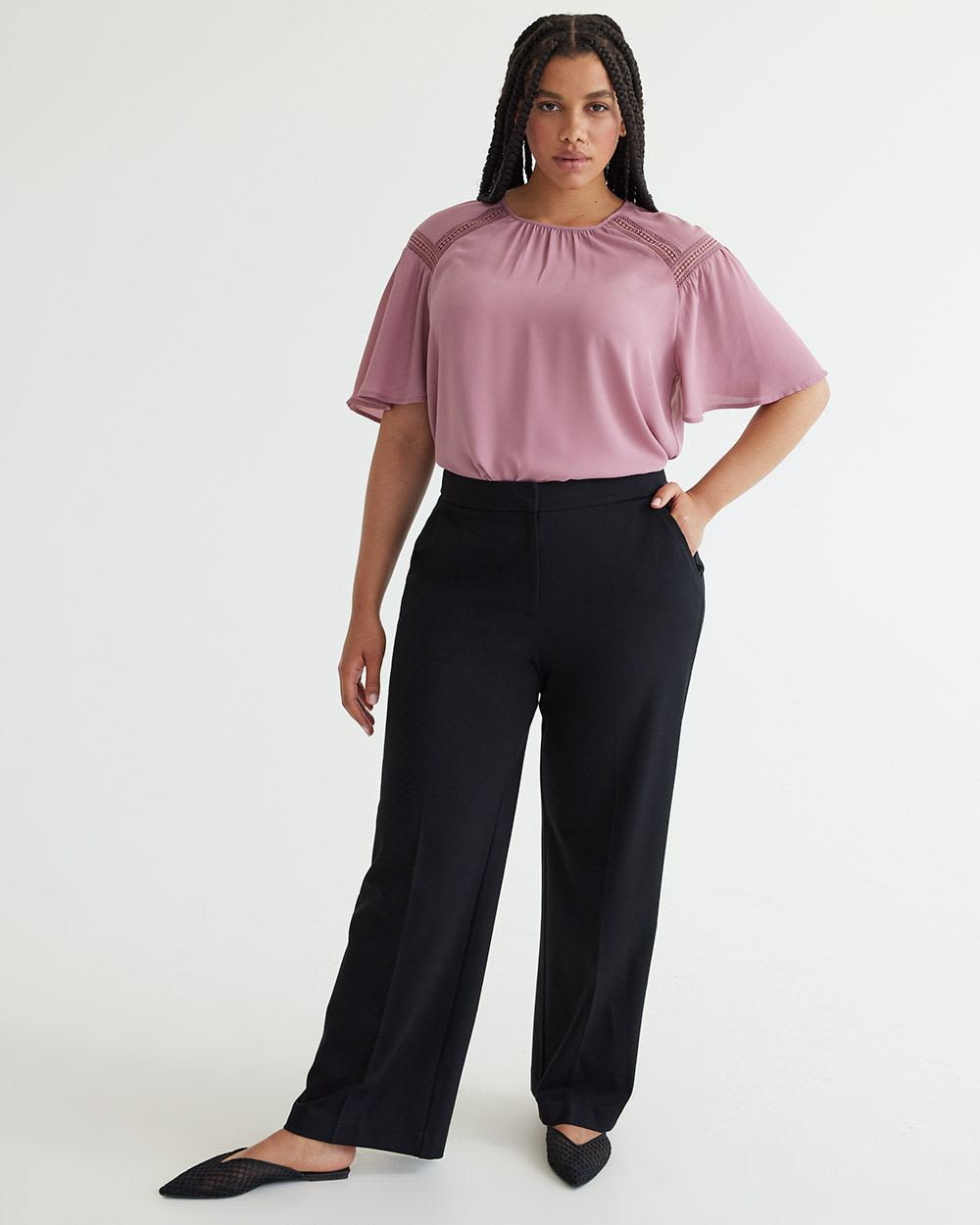 Shimmery Wide-Leg High-Rise Pant - Tall, Tall