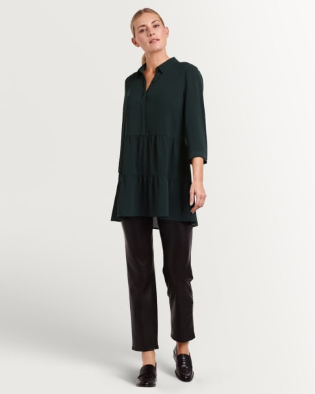 Solid Tiered Crepe Tunic