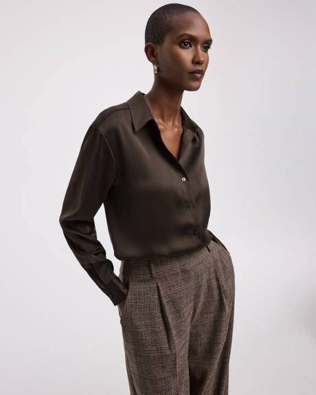 Chemise en satin à manches longues