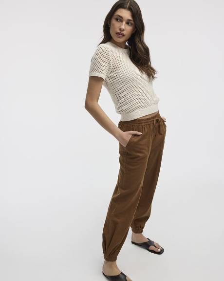 Pantalon jogger en mélange de lin - Long