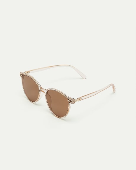 Round Sunglasses with Brown Lenses