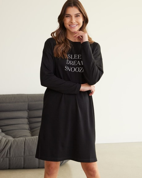 French Terry Crew-Neck Nightdress, R Line