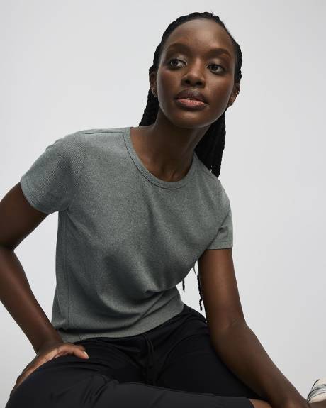 T-shirt c&ocirc;tel&eacute; &agrave; col rond et manches courtes - Dry-Lux (MD) Hyba