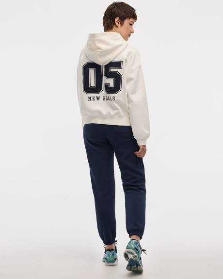 Pull imprimé graphique à capuchon en molleton - Hyba