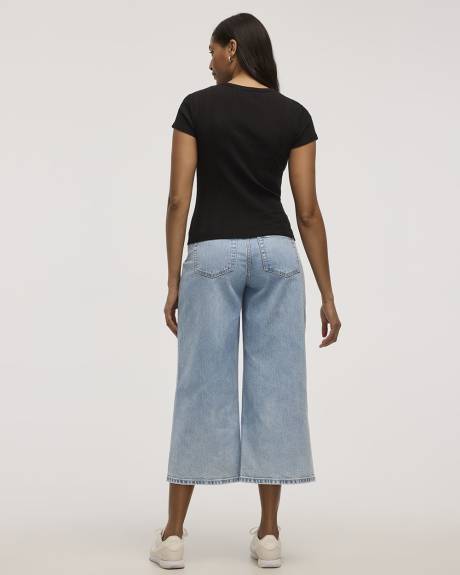 Fitted Crew-Neck Ribbed T-Shirt