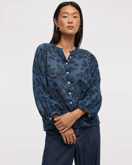 Blouse à boutonner à col rond