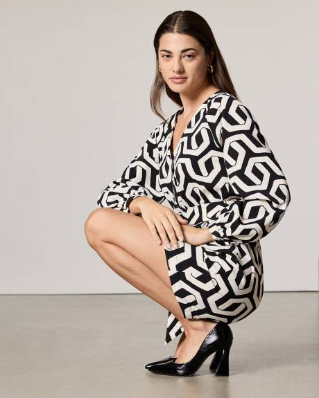 Combishort à manches longues et col V