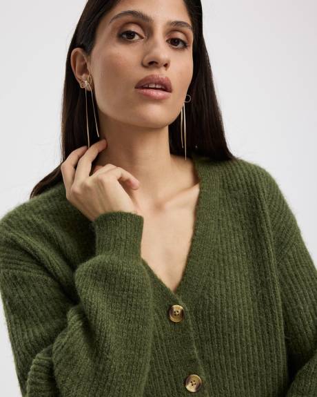 Cardigan ample à manches longues et col V