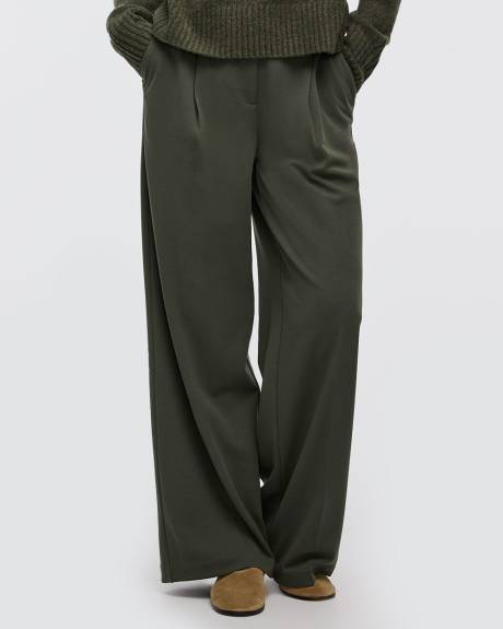 Pantalon en crêpe à taille haute et jambe large