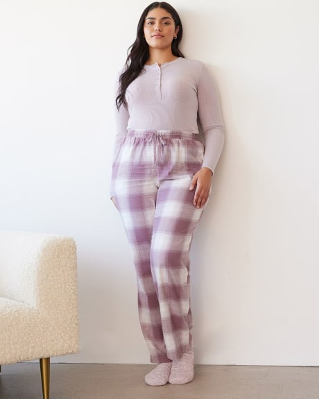 Straight-Leg Flannel Pyjama Pant, R Line