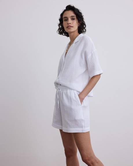 Waffled Cotton Shorts