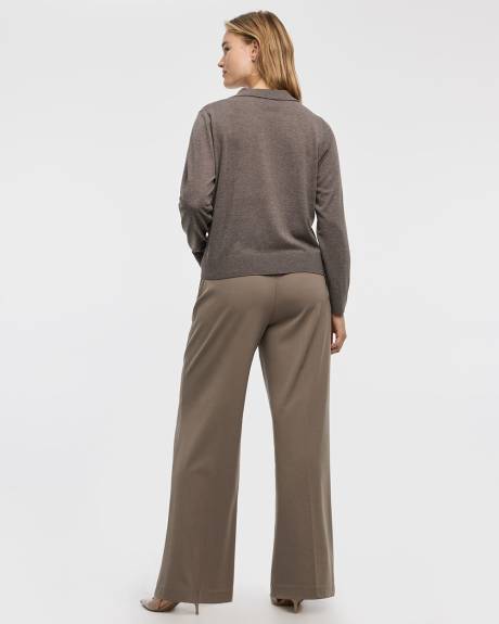 Long-Sleeve Wool-Blend Polo