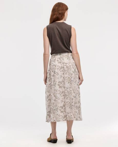 Jupe midi en mousseline plissée