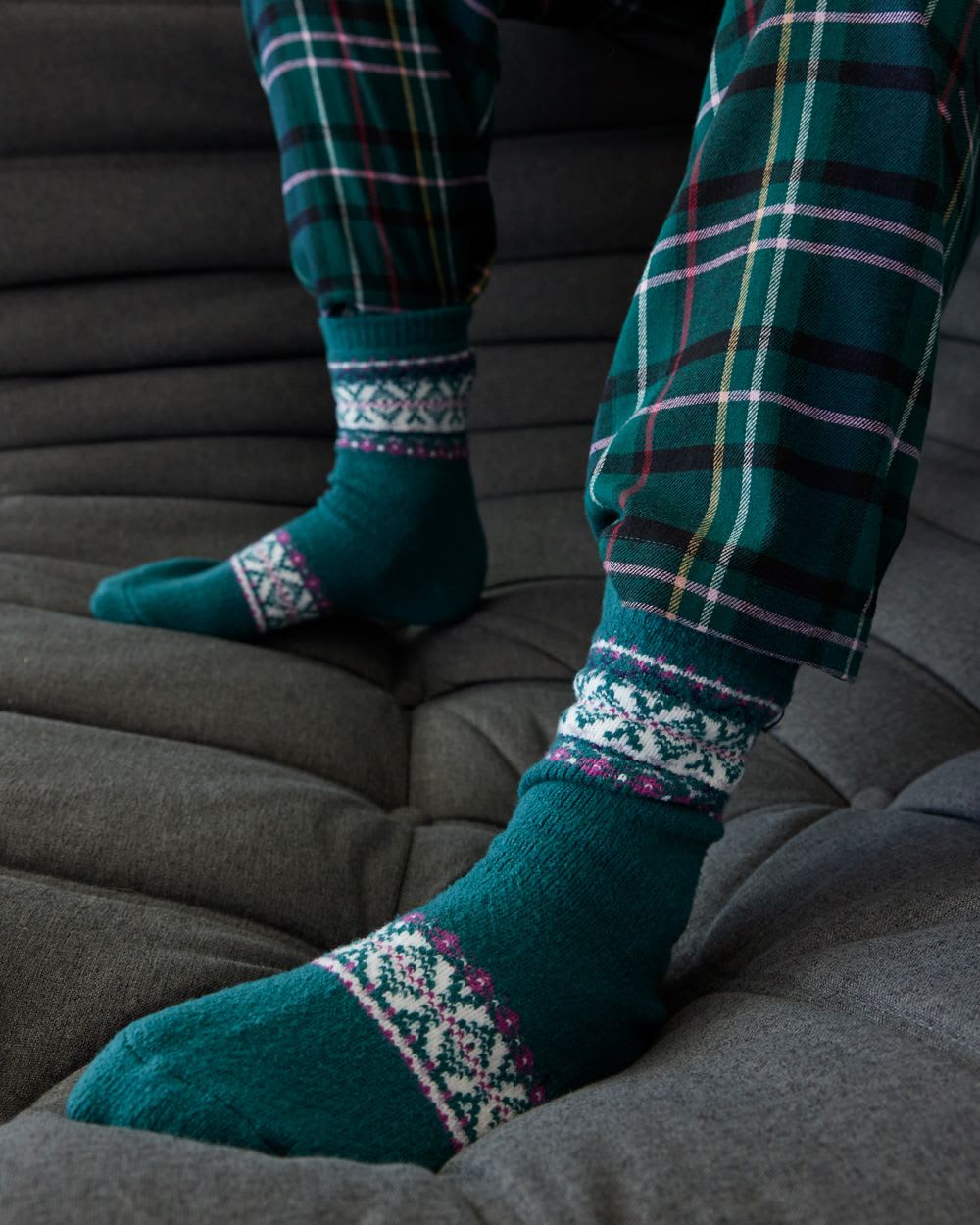 Super-Soft Jersey Socks with Fair Isle Pattern