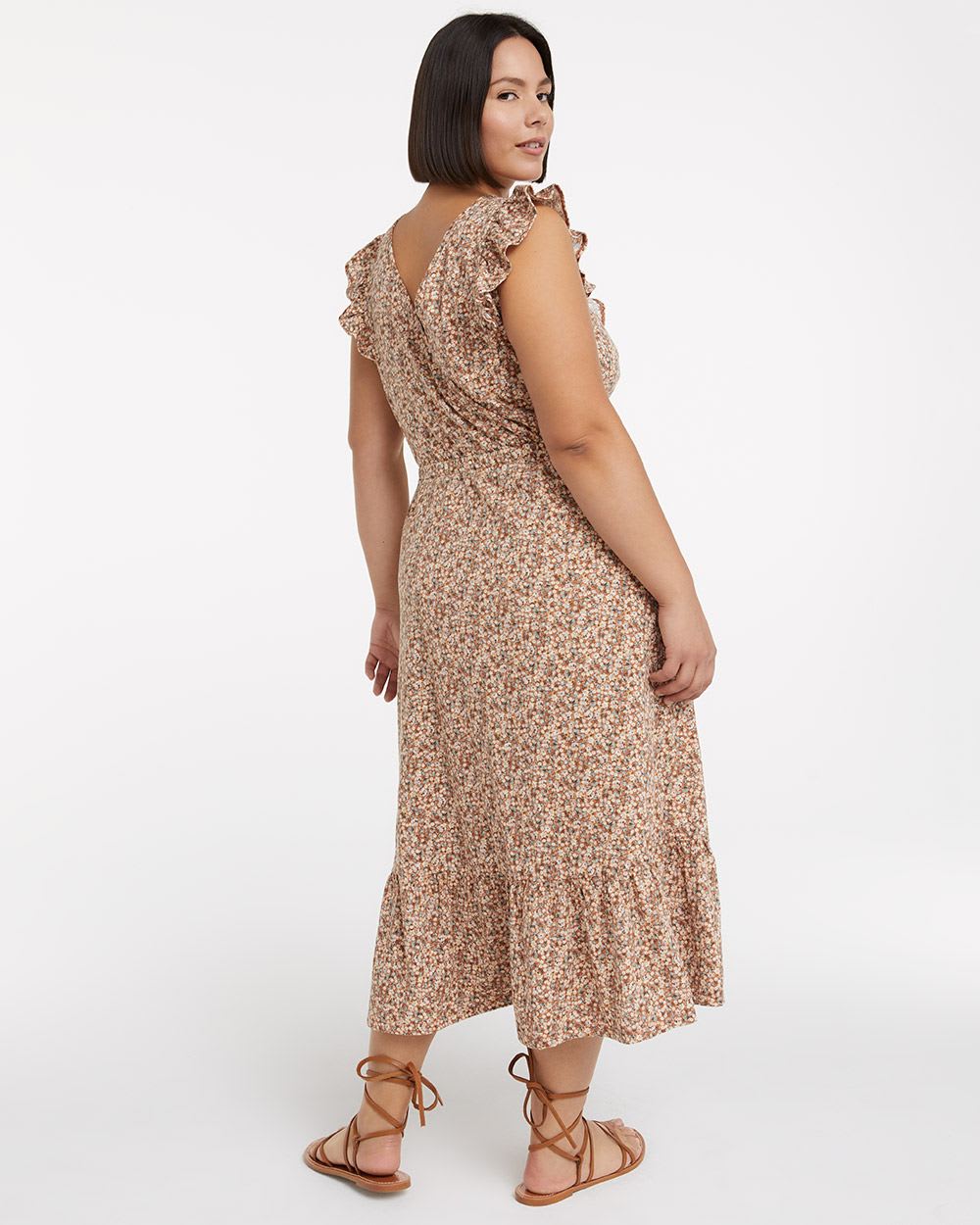 Sleeveless Tiered Printed Midi Dress
