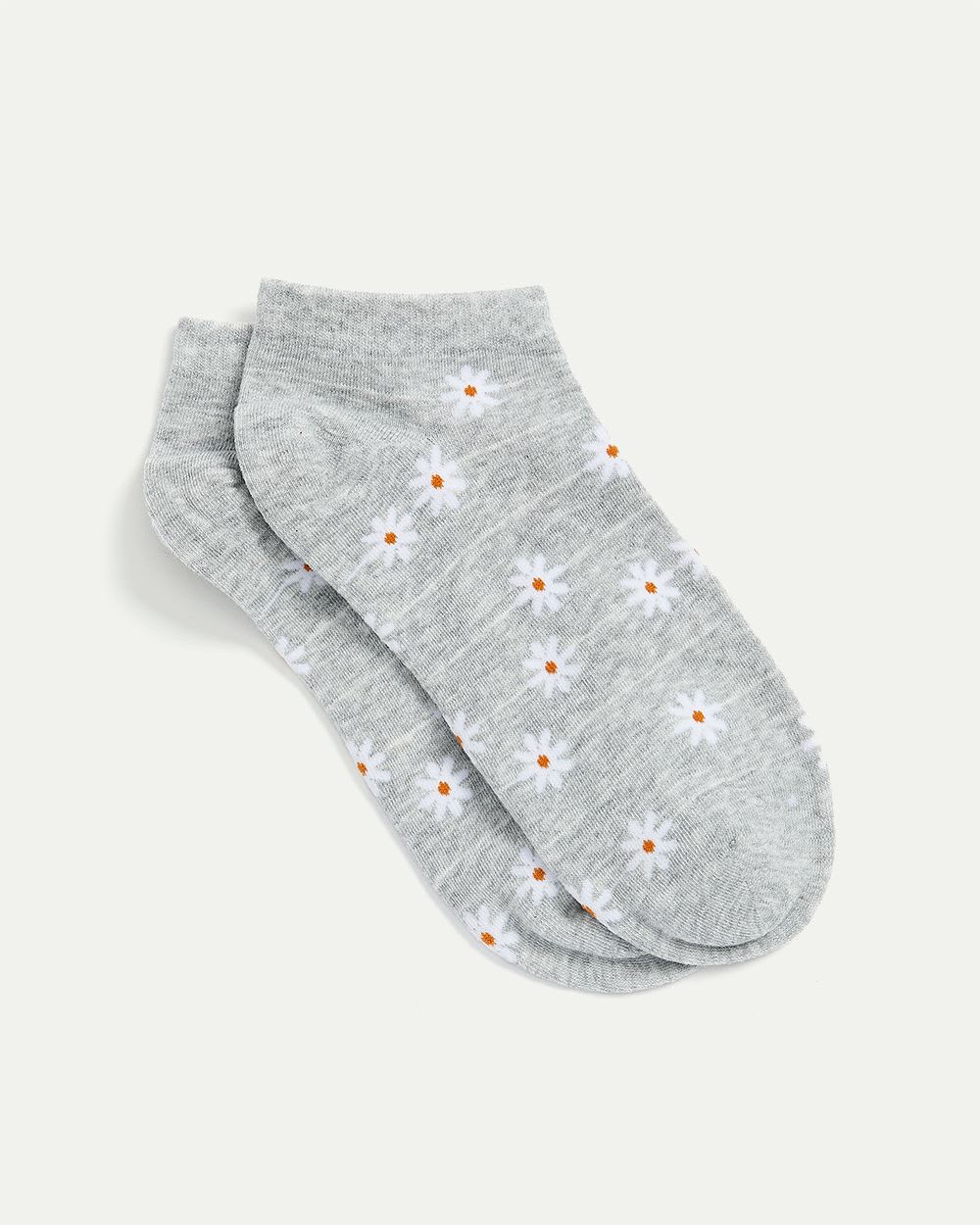 Cotton Anklet Socks with Daisies