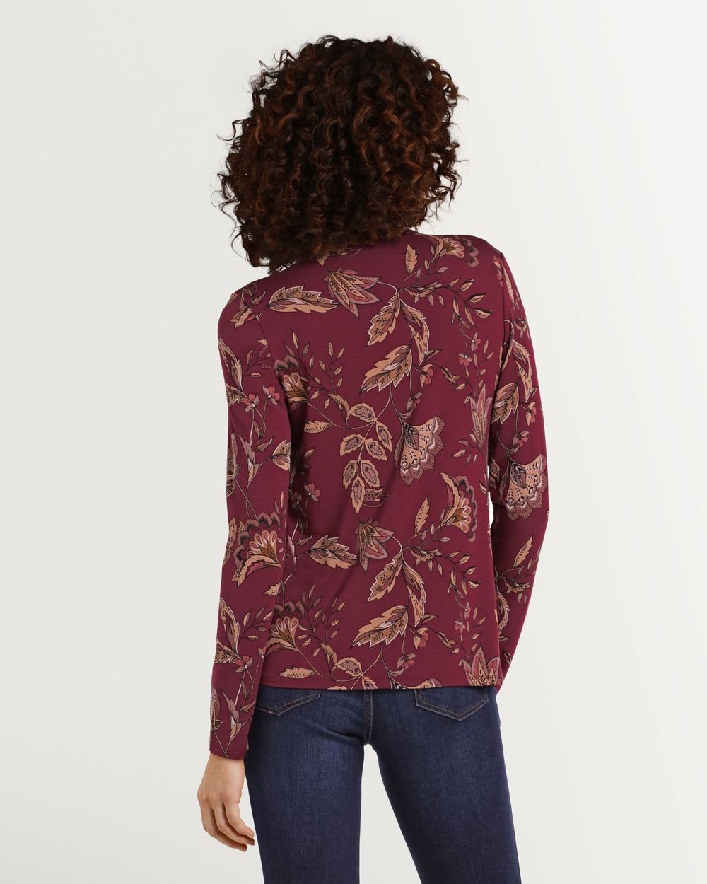 Printed Funnel Neck Pullover - Petite